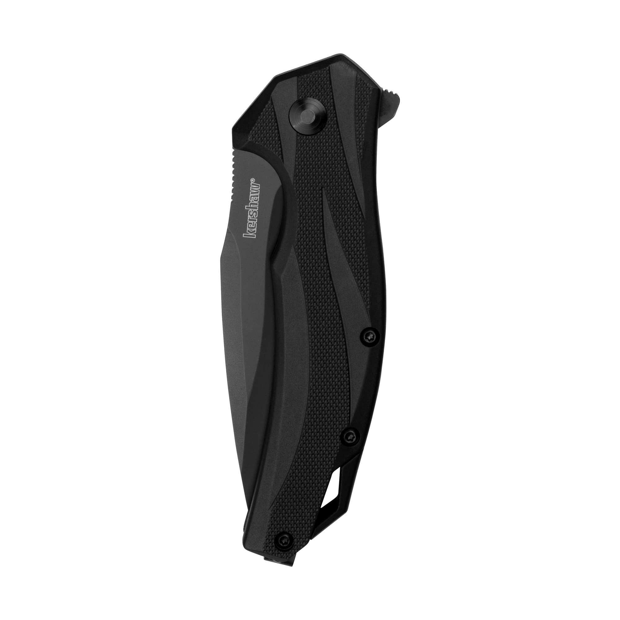 Kershaw Pocket Knife Lateral, Black, 3.1 Inch Stainless Steel Drop Point Partially Serrated Blade, EDC with Assisted Opening, Reversible Pocketclip, Everyday Carry Pocket Knife for Men and Women