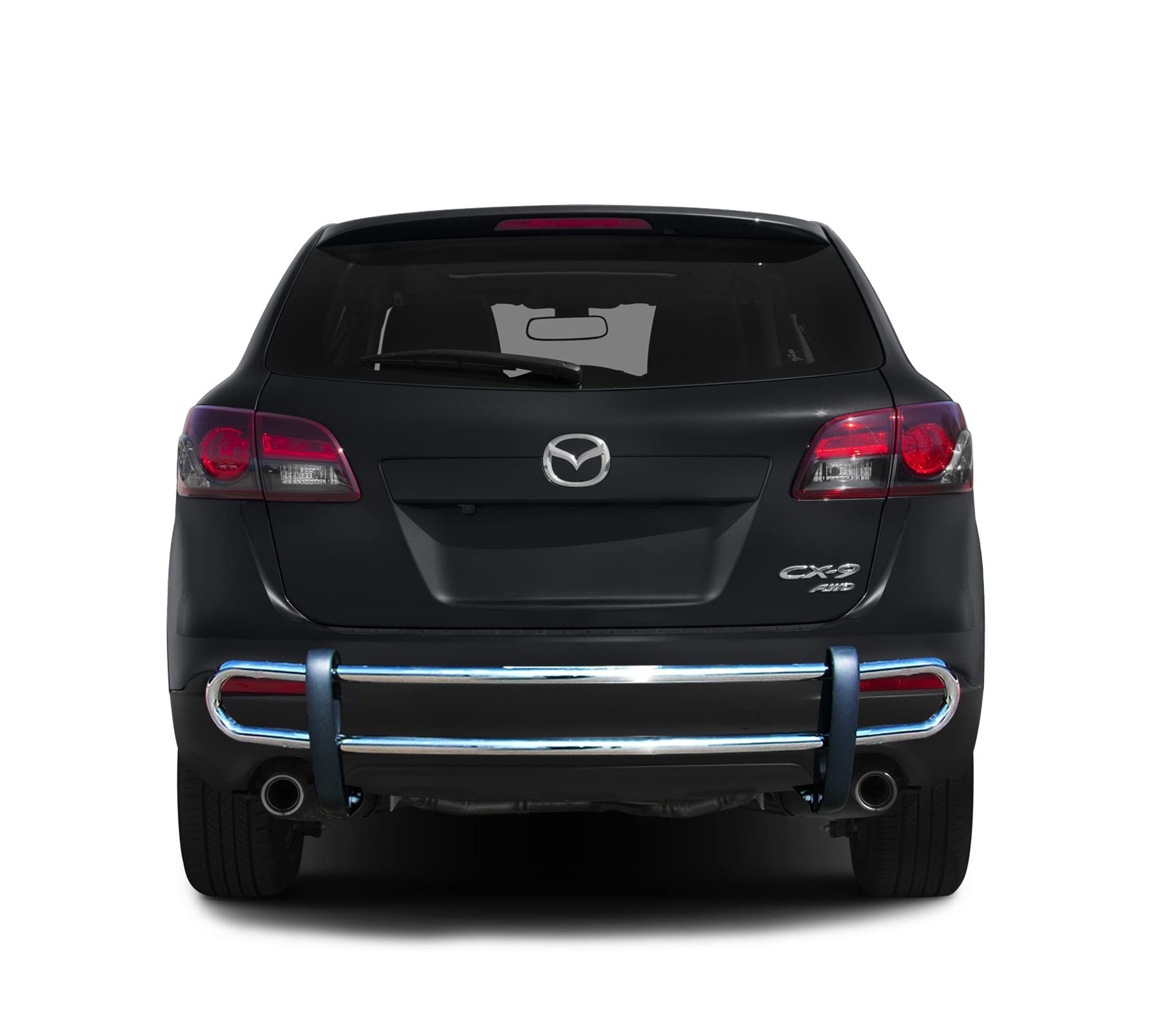 Rear Bumper Guard Black Horse Double Tube Stainless Steel Compatible with 2007-2015 Mazda CX-9-8D992355SS