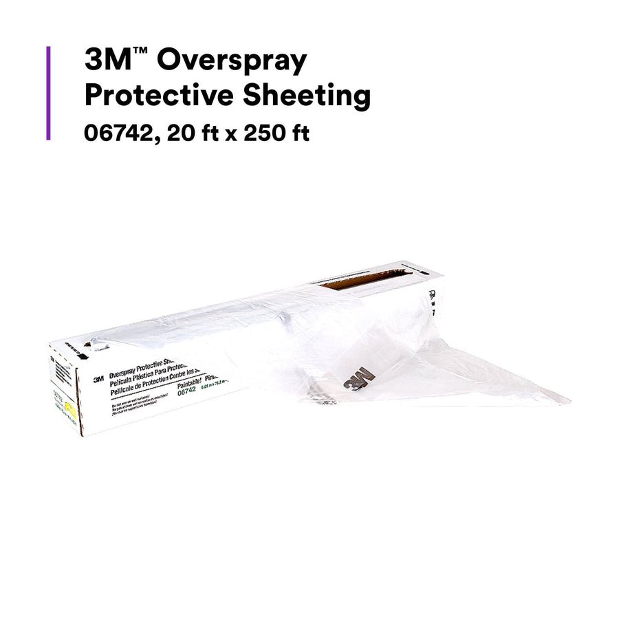 3M Protective Sheeting Overspray 06742, Translucent, Paintable, High Density, Tear Resistant, 20 ft x 250 ft