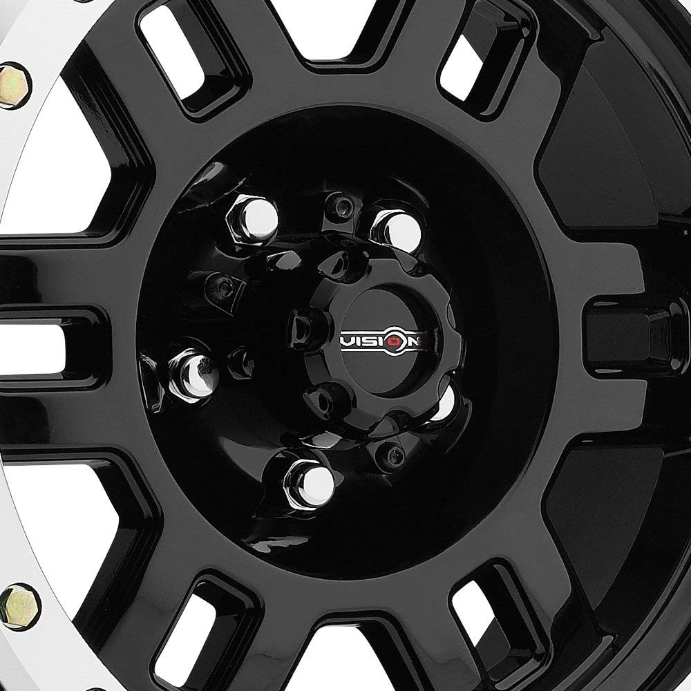 18X9 Vision Wheel 5X5.0 5.7BS Manx 398 Gloss Black Machined Lip
