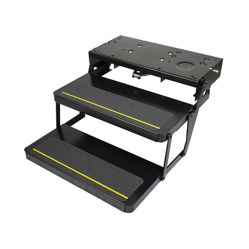 34 Series Kwikee Electric Step Assembly, Logic Control Unit, Power Switch Kit for RV, Travel Trailers, Hidden Light, 8.5" Step Rise, Anti-Slip Surface, 12V DC Motor, Steel Construction - 3722862