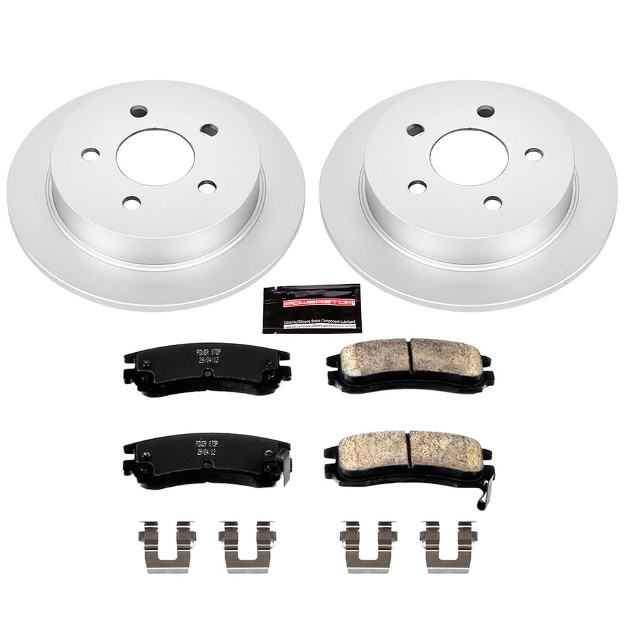 Power Stop Coated CRK1558 Brake Rotor & Ceramic Brake Pads- rear For Century, Regal, Impala, Monte Carlo, Olds Alero, Olds Intrigue, Pontiac Grand Am, Pontiac Grand Prix [Model Specific]