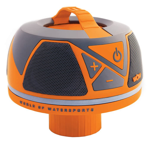 Wow World of Watersports 17-9000 Wow Sound, Bluetooth Floating Speaker, Waterproof, 50 Hour Battery, 360 Degree Sound, LED Light, Fits in A Cup Holder (Orange), 9 x 8.5"