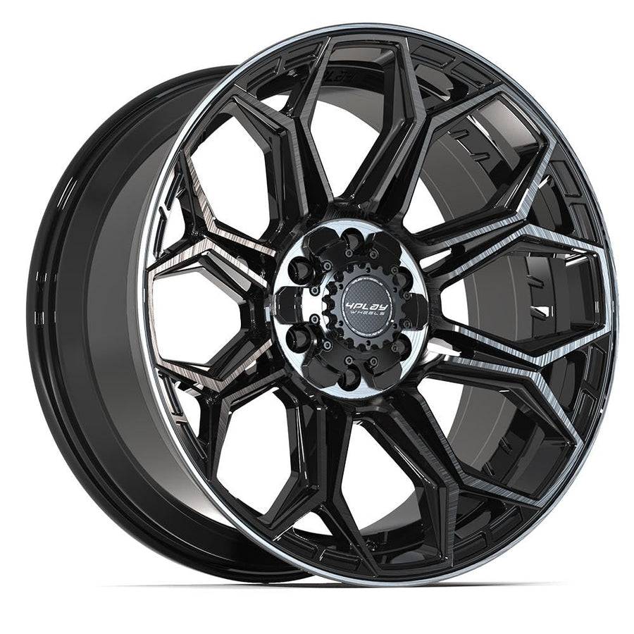 20 Inch 4PLAY Wheels Rim 4P83 Fits 6x135 & 6x139.7 20x9 Gloss Black Brushed with Tinted Clear (1)
