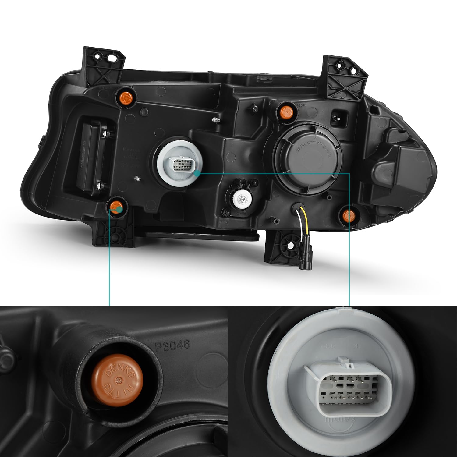 LUXX-Series AlphaRex LED Projector Headlights for 15-23 Charger Black