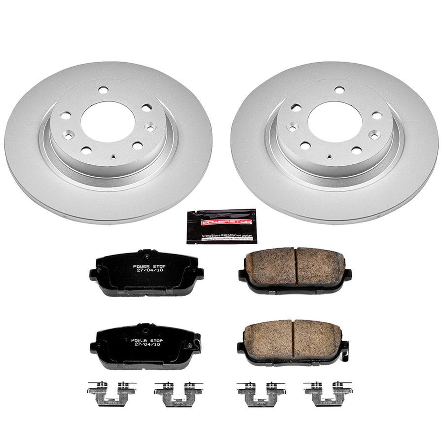 Power Stop Coated CRK2451 Brake Rotor & Ceramic Brake Pads- rear For Mazda MX-5 Miata 2006-2015 [Model Specific]