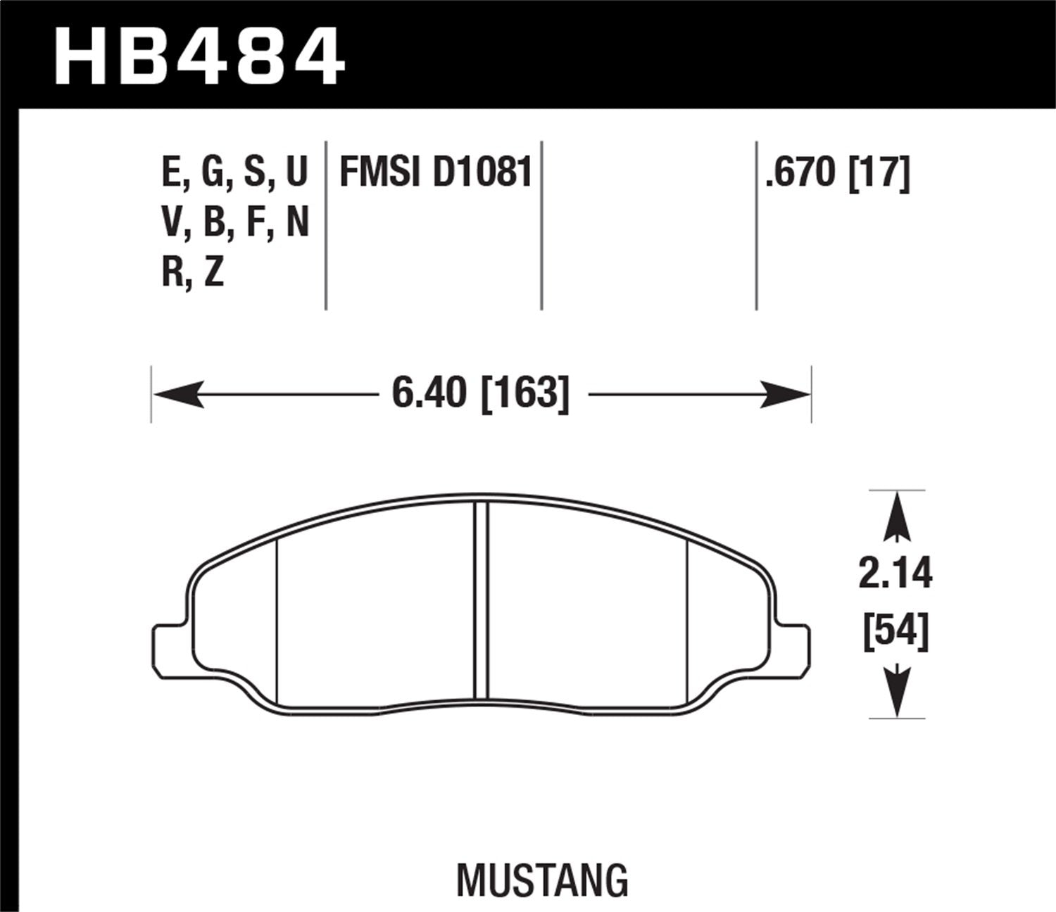 Hawk Performance HPS Performance HB484F.670 Ceramic Brake Pad