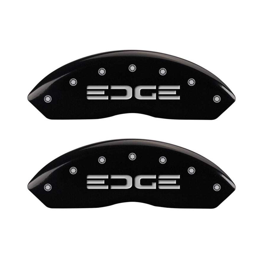 MGP Caliper Covers 10119SEDGBK Brake Covers Black Engraved with Silver Edge/Edge (Set of 4)
