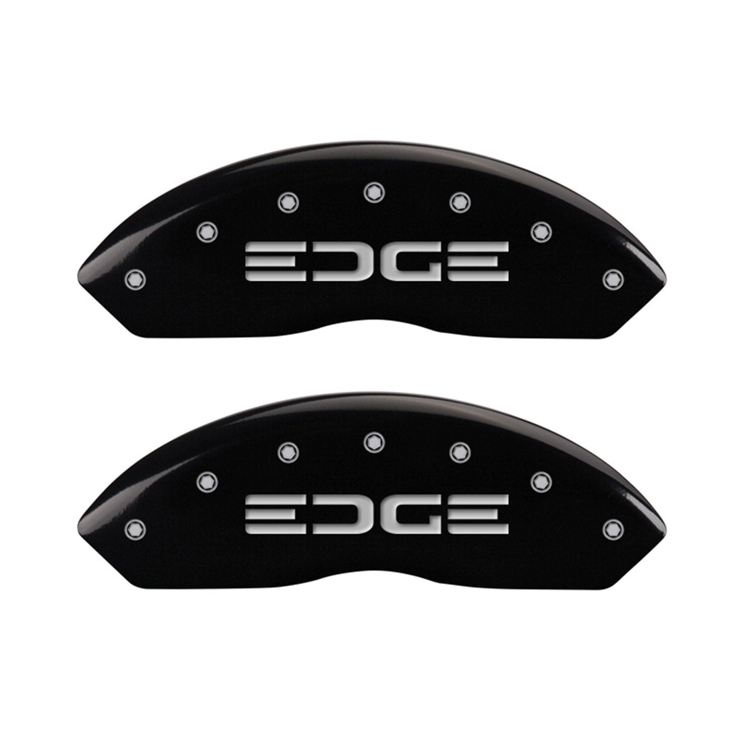 MGP Caliper Covers 10119SEDGBK Brake Covers Black Engraved with Silver Edge/Edge (Set of 4)