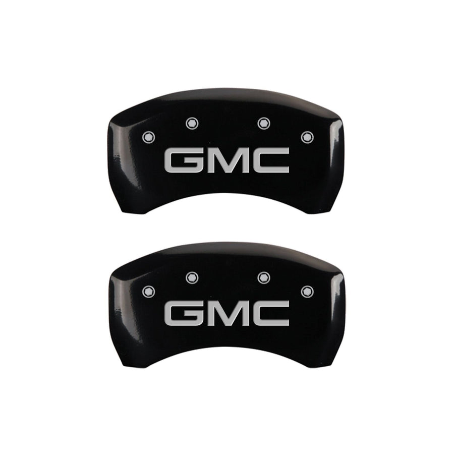MGP Caliper Covers 'GMC' Engraved Black Powder Coat Finish 34209SGMCBK with Silver Characters, (Set of 4)