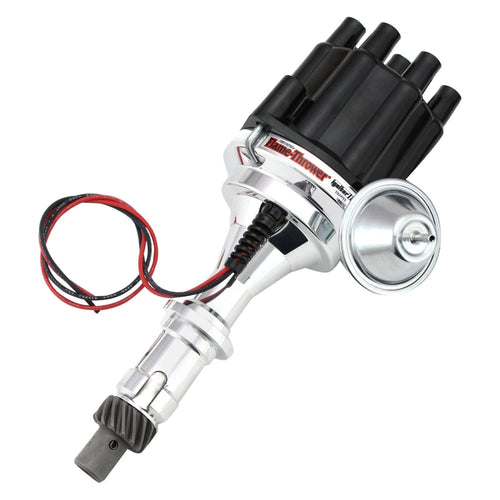 Pertronix D7120700 Flame-Thrower Black Cap Vacuum Advance Billet Electronic Distributor with Ignitor III Technology for Pontiac V8