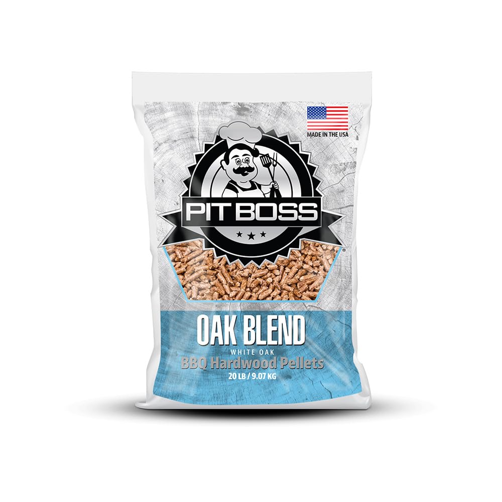All Natural Hardwood BBQ Wood Pellets (20 pound Oak Blend) for Pellet Grills and Smokers Pit Boss