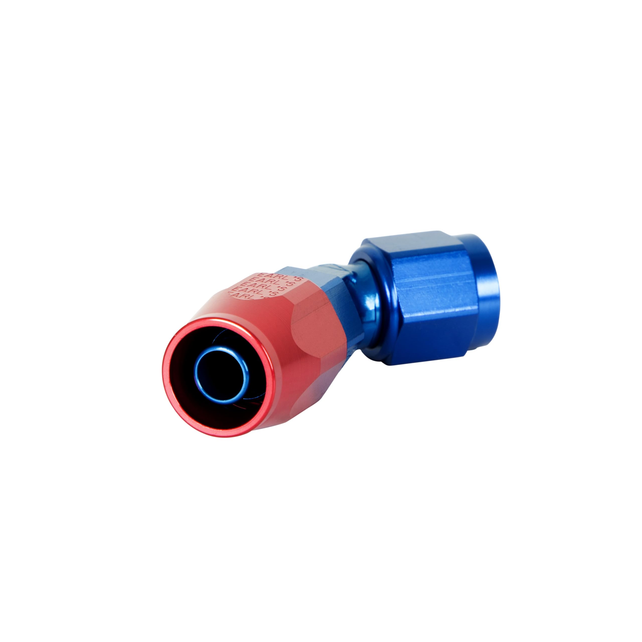 Earl's Swivel-Seal® 45 Degree Hose End -6 AN - Red/Blue - Clamshell Package
