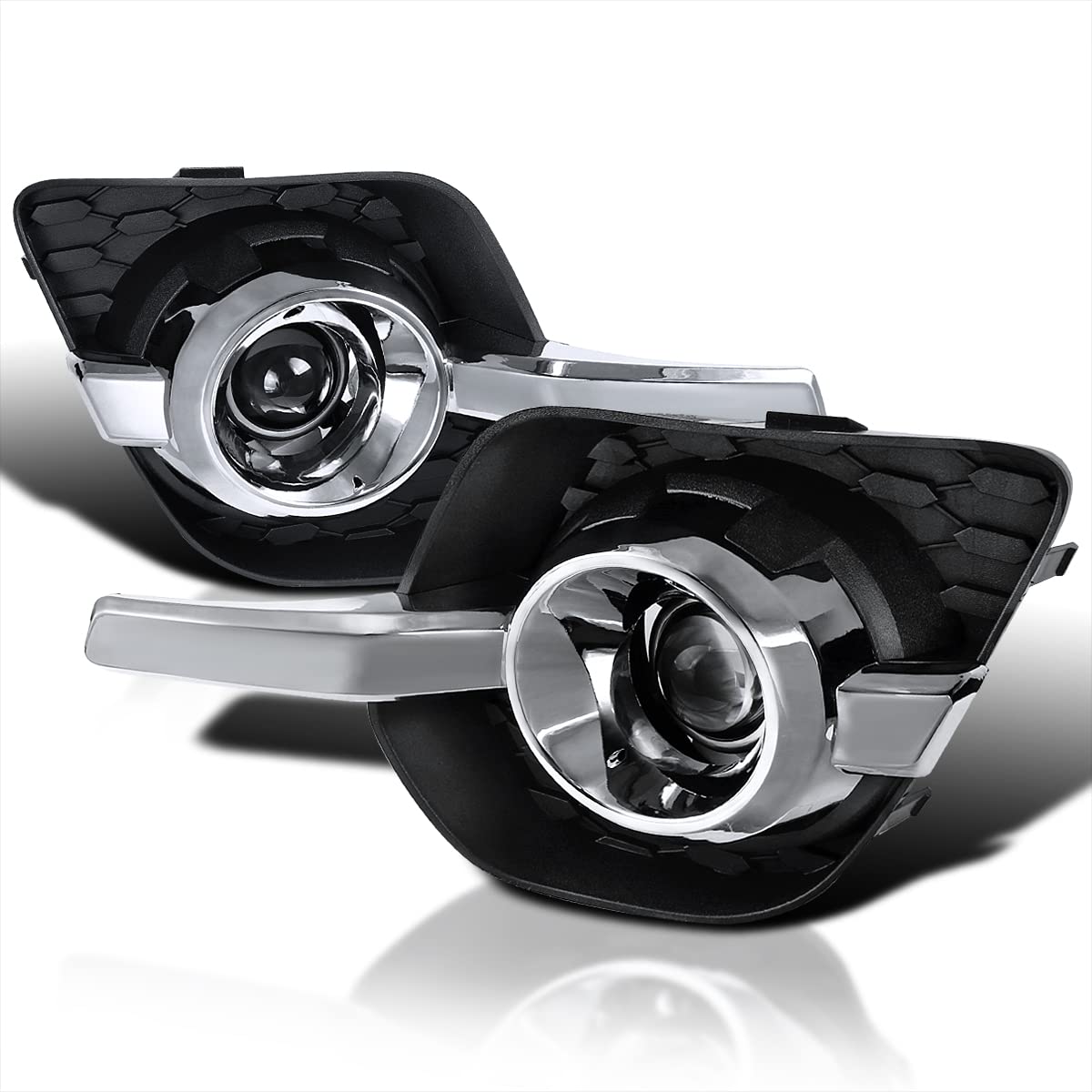 Clear Lens Spec-D Tuning Fog Lights + H11 Bulbs + Switch Included Compatible with Chevy Equinox LT LTZ 2010-2016 L+R Pair Assembly