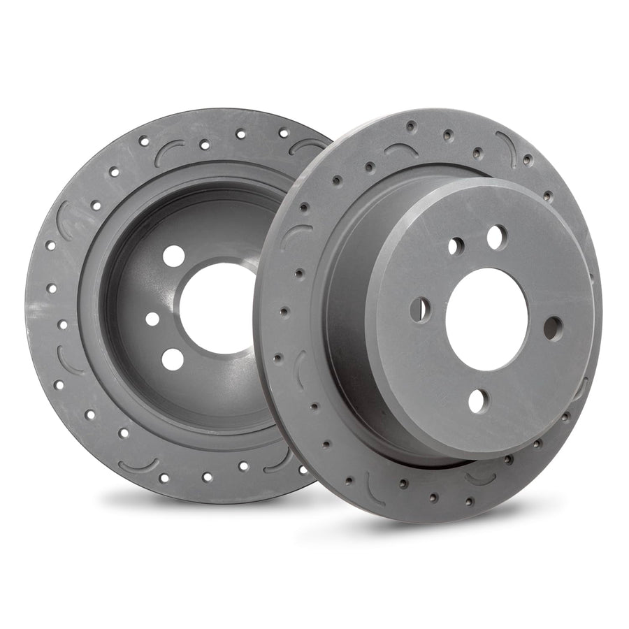 Talon Cross-Drilled and Slotted Solid Rotor, Hawk Performance Brakes, 10.16 in. Diameter, 2.36 in. Height