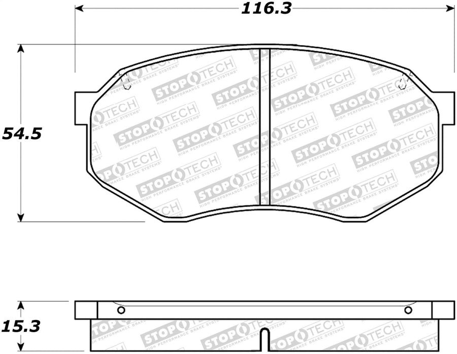Front StopTech 308.03890 Brake Pads with Shims and Hardware Street