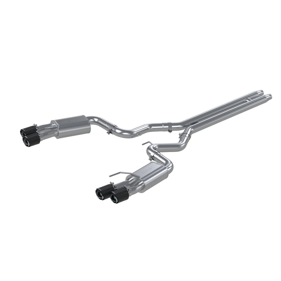 MBRP 3in. Cat Back Exhaust; with Quad 4in. Carbon Fiber Tips; Street Version; T304