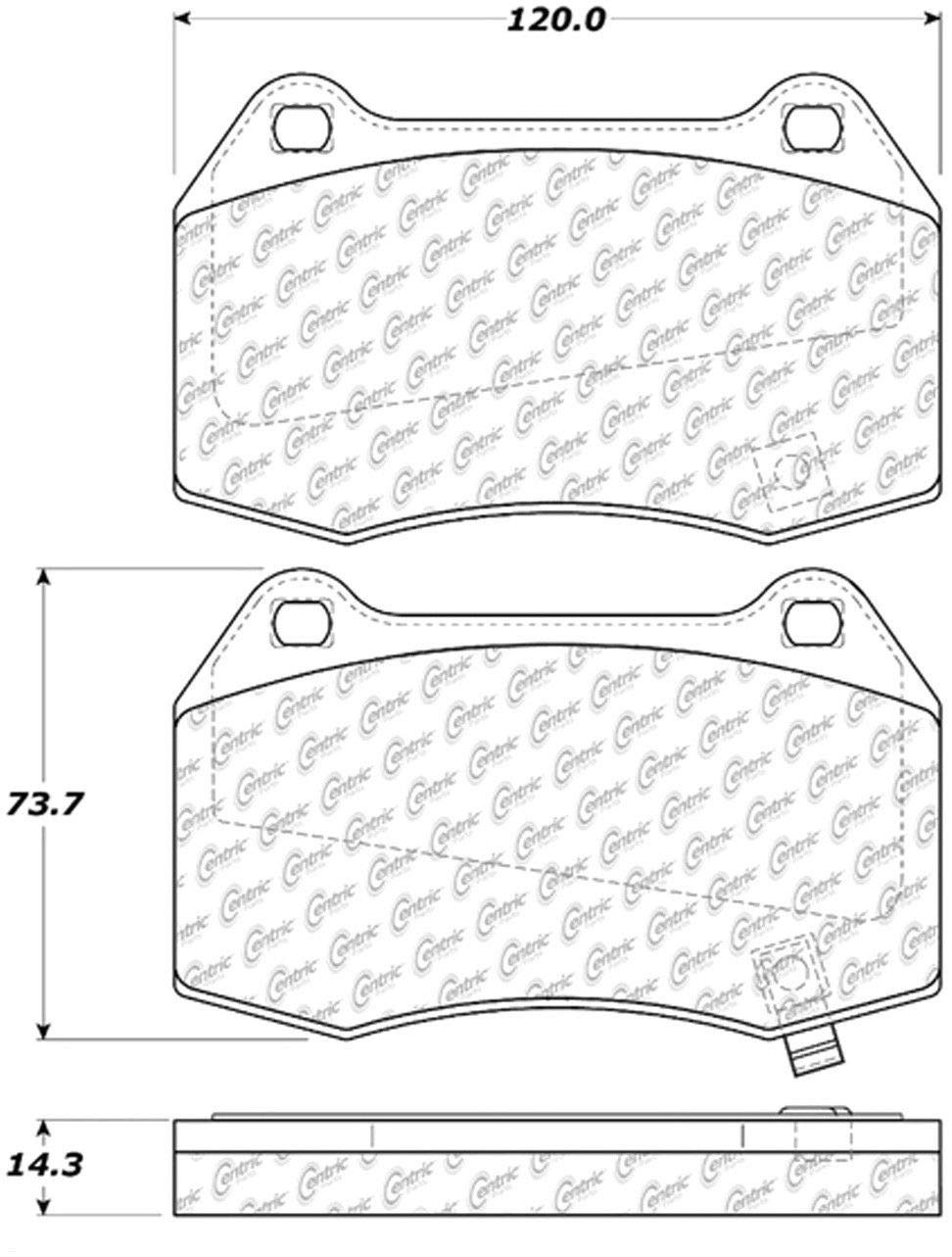 Posi Quiet Centric 105.09600 Brake Pads with Shims and Hardware Ceramic