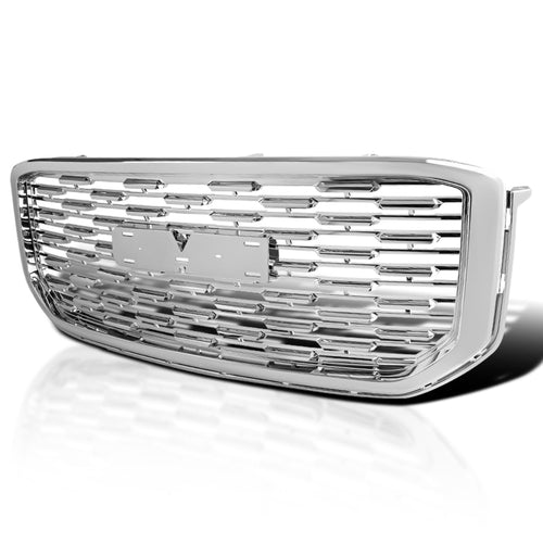 Chrome Denali Style Mesh Front Hood Grill Grille Spec-D Tuning Compatible with 2015-2020 GMC Yukon/Yukon XL