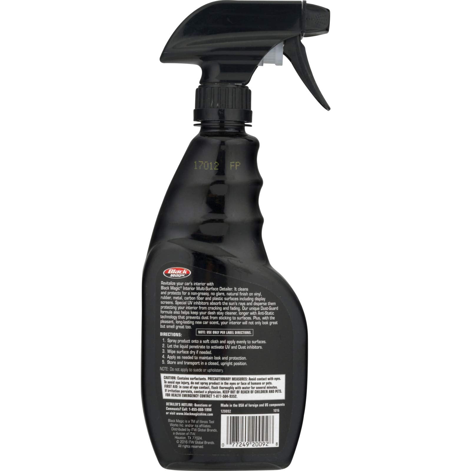 Black Magic Multi-Surface Interior Detailer No Glare Cleans and Protects Rubber, Vinyl, Metal, Carbon Fiber & Plastic Including Display Screen