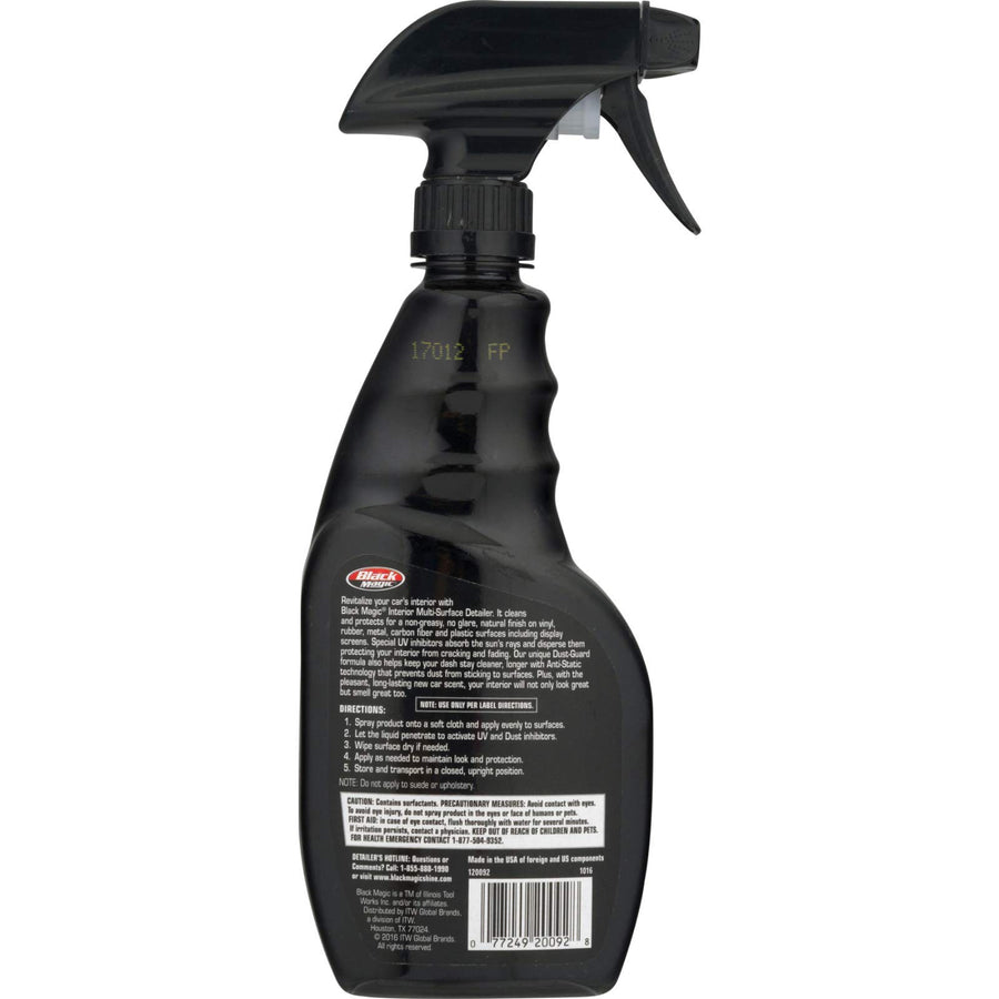 Black Magic Multi-Surface Interior Detailer No Glare Cleans and Protects Rubber, Vinyl, Metal, Carbon Fiber & Plastic Including Display Screen