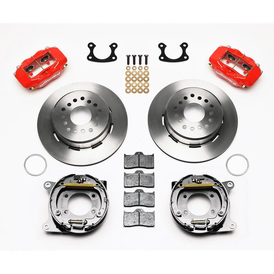 WILWOOD 140-7143-R Park Brake Kit FDL P/S, Red Small Ford 2.66" Offset