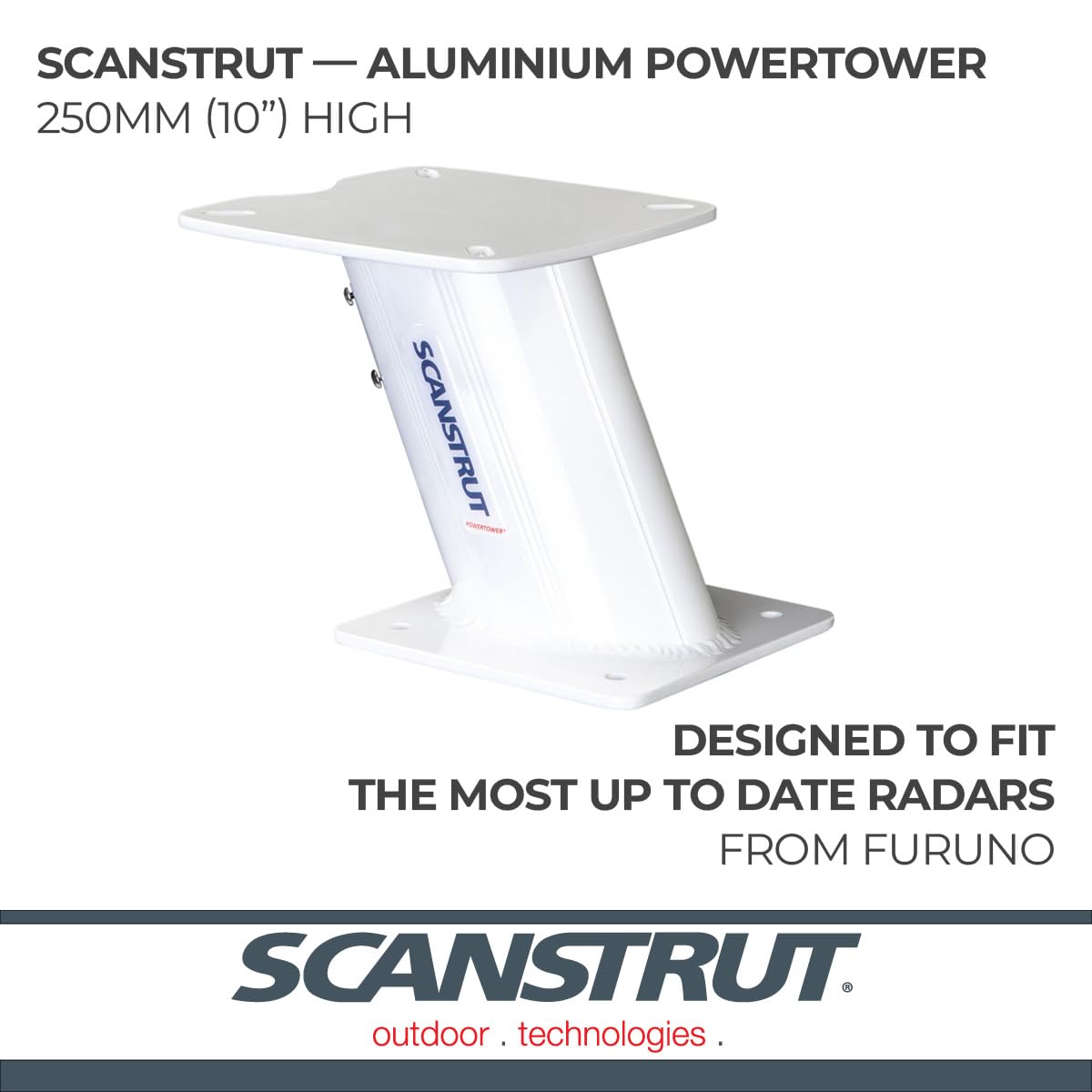 Aluminium APT-250-02 Scanstrut PowerTower AFT Leaning 250mm / 10" for radomes