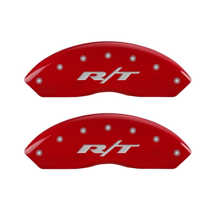 MGP 12200SRT1RD Red Brake Covers Caliper Fits 2011-2019 Dodge Journey/Grand Caravan (Dual Piston Front Caliper) 'RT' Engraved (Front/Rear Covers; Set of 4)