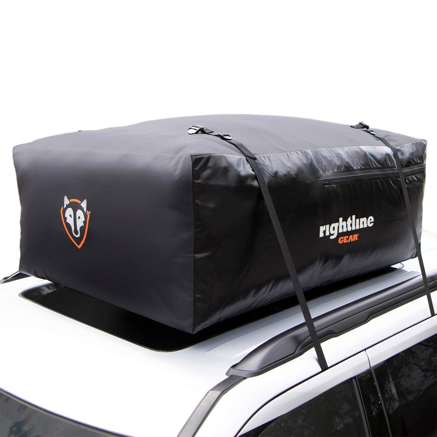 Sport 3 Rightline Gear Waterproof Rooftop Cargo Carrier for Top of Vehicle, Attaches With or Without Roof Rack, 18 Cubic Feet, Black