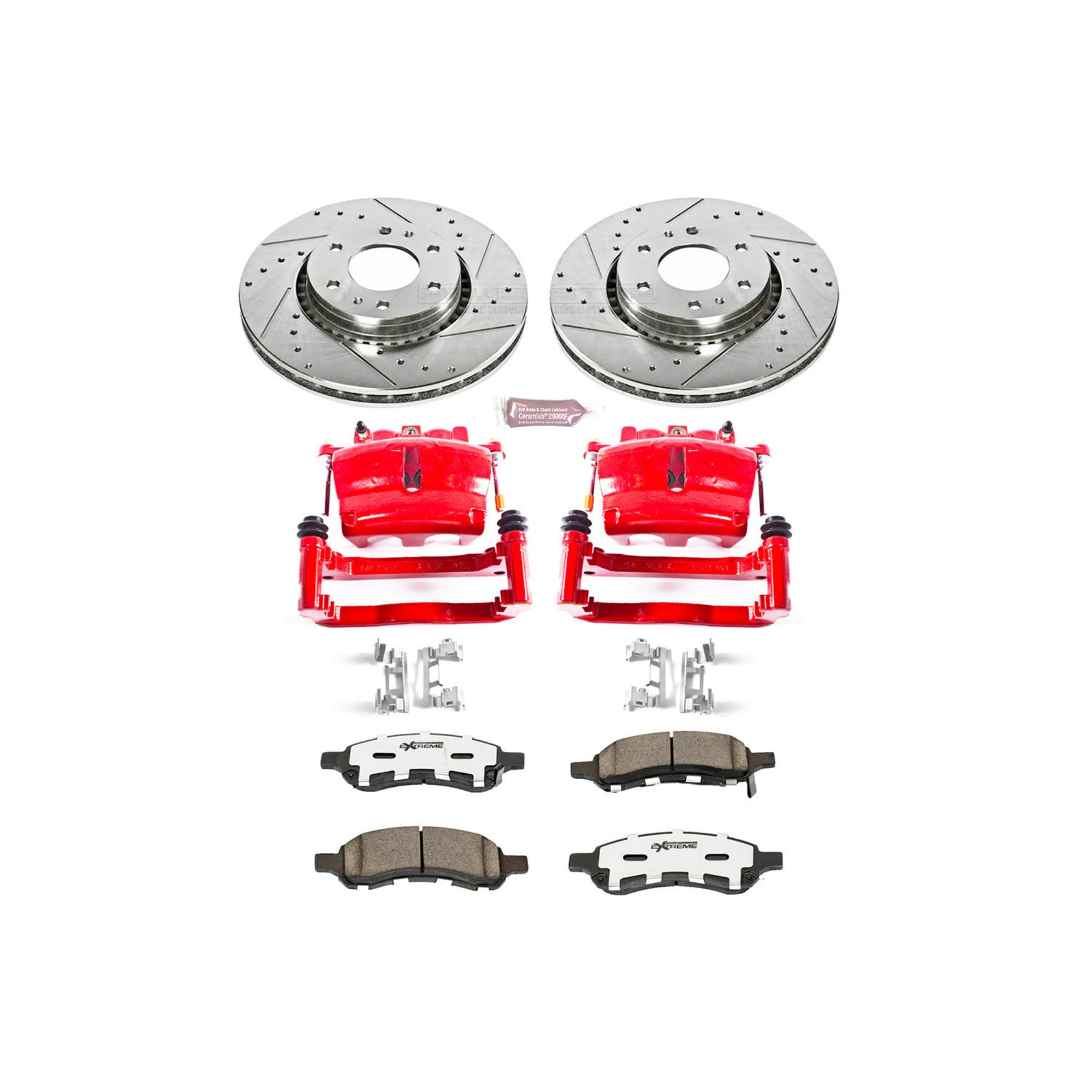 Power Stop KC2059-26 Z26 Street Warrior Front Brake Kit Buick Chevrolet GMC Saab For Buick Rainier, Chevrolet Trailblazer, Chevrolet Trailblazer, GMC Envoy, GMC Envoy, Saab 9-7x [Model Specific]