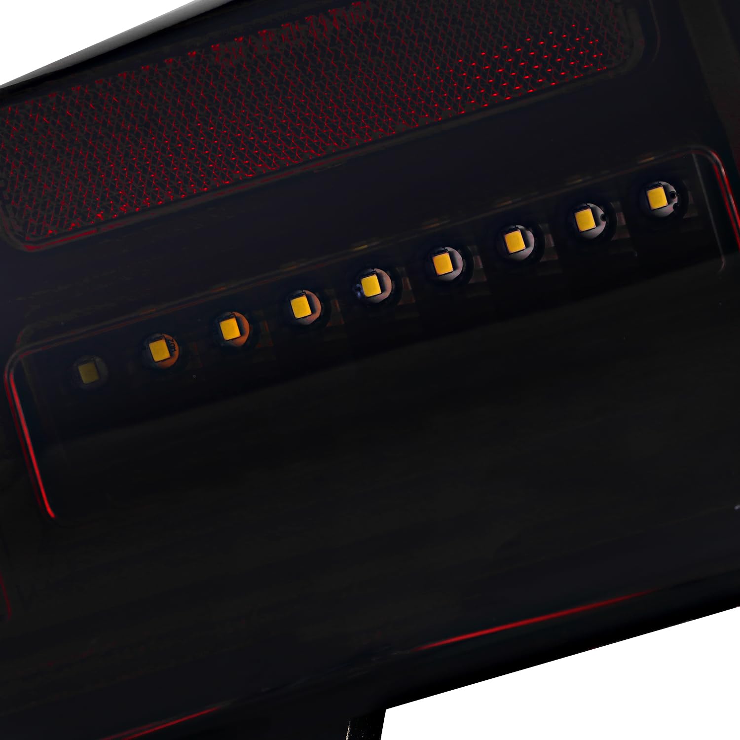 Black Red Smoke SPEC-D TUNING Full LED Tail Lights w/Red LED Light Bar Compatible with 2019-2023 Ram 1500, Left + Right Pair Assembly
