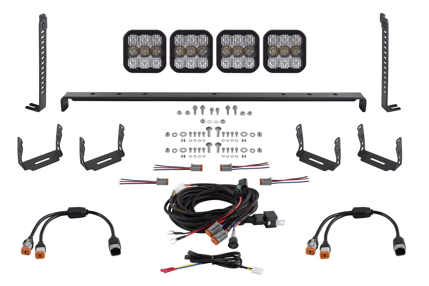 Diode Dynamics 4-Pod Kit SS5 Stealth LED compatible with 2014-2024 Toyota 4Runner, White Combo Sport