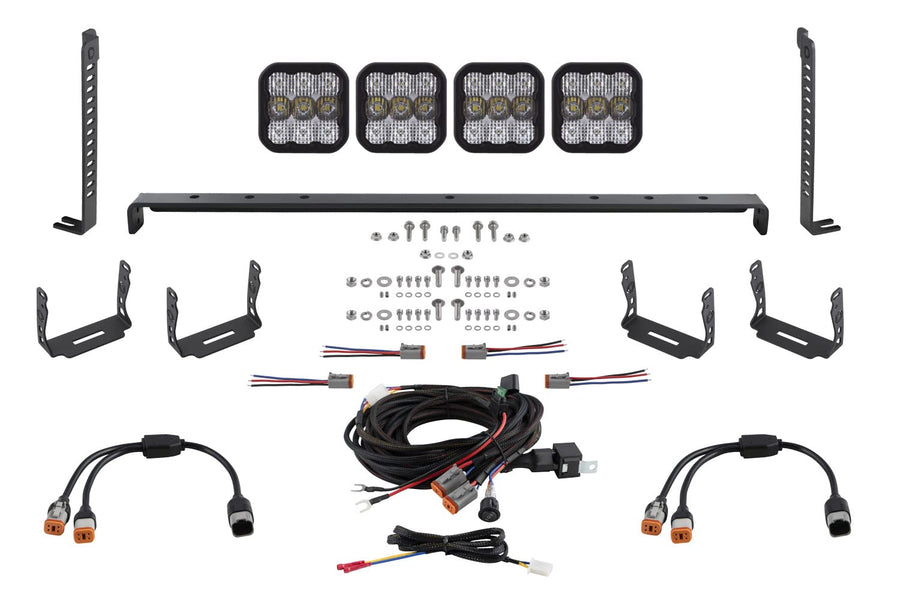 Diode Dynamics 4-Pod Kit SS5 Stealth LED compatible with 2014-2024 Toyota 4Runner, White Combo Sport
