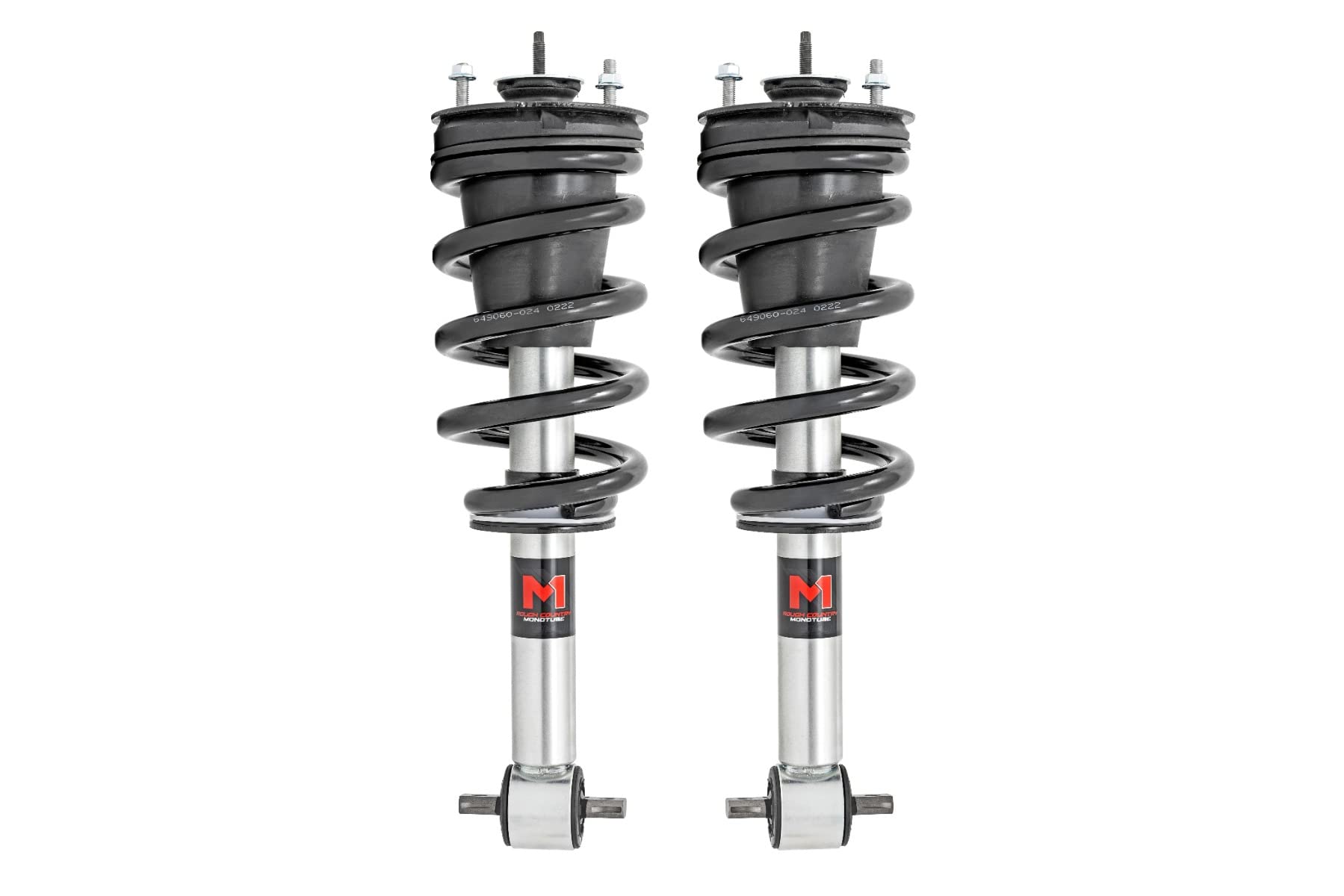 Rough Country Loaded M1 Struts for Chevy Silverado & GMC Sierra 1500 (2019-2026) w/3.5" Lift - Adjustable Ride Height, Enhanced Handling & Control, Set of 2