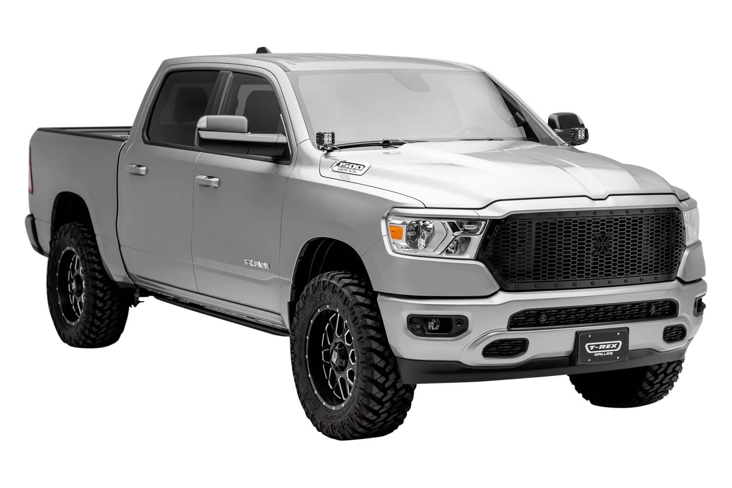 Stealth Laser X Grille, Black, 1 Pc, Replacement, 2019-2022 Ram 1500 Laramie, Lone Star, Big Horn, Tradesman, Black Studs, Does Not Fit Vehicles with Camera - PN #7714651-BR