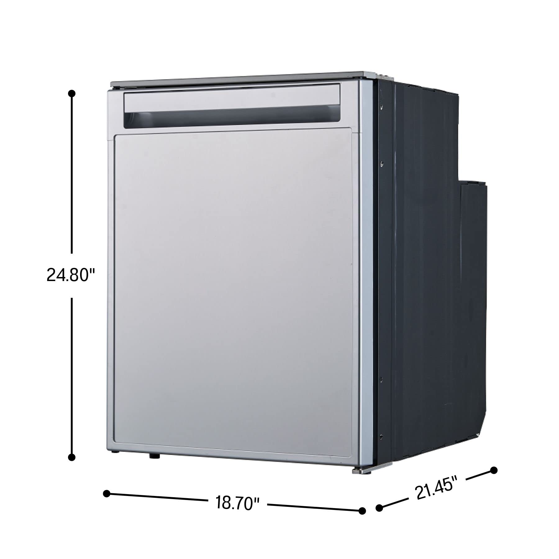 12V/DC Equator Mini-Fridge Freezer 2.8cf Silver for RV BOAT OFF-GRID