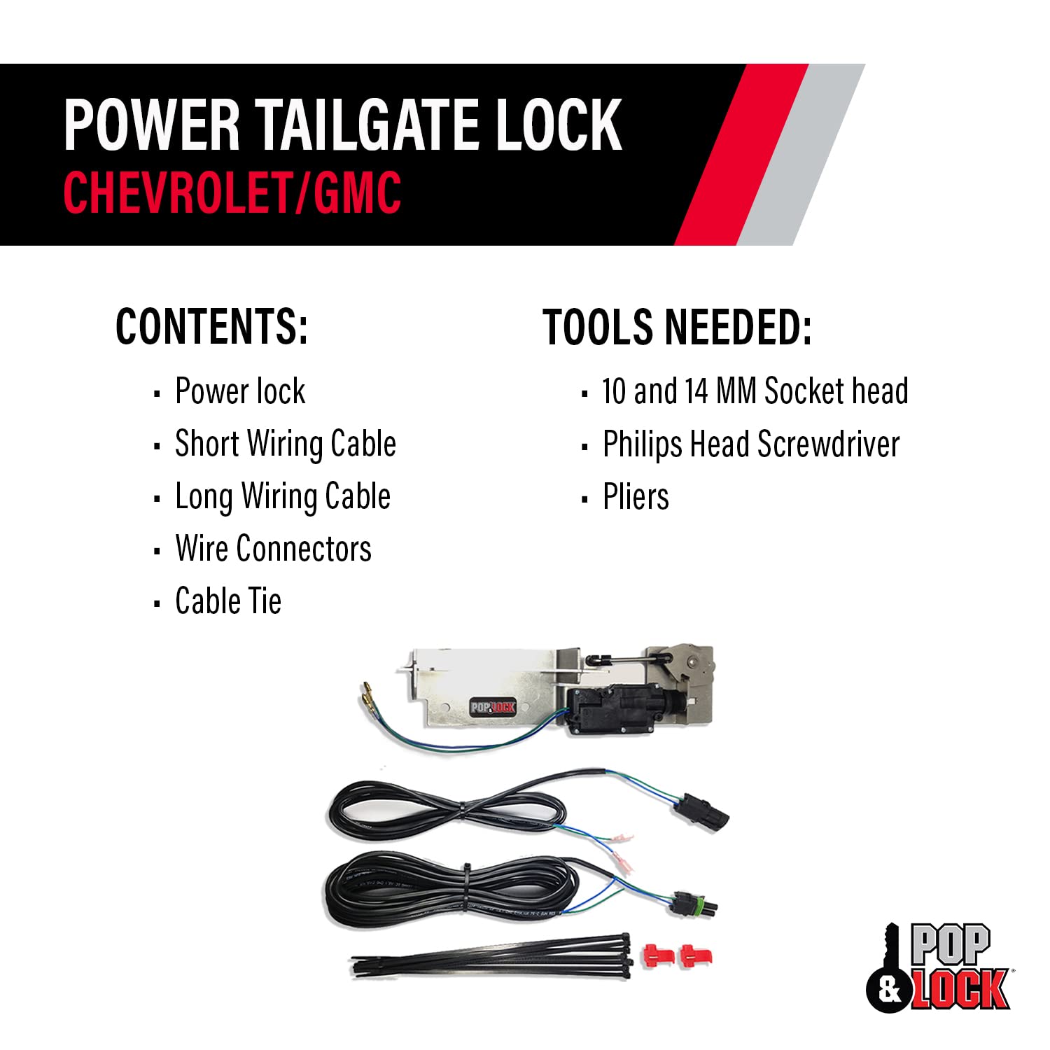 Power Tailgate Lock – Pop & Lock for Chevrolet Silverado 1500 and GMC Sierra 1500 - Fits Model 2007 to 2013 (PL8120Q)