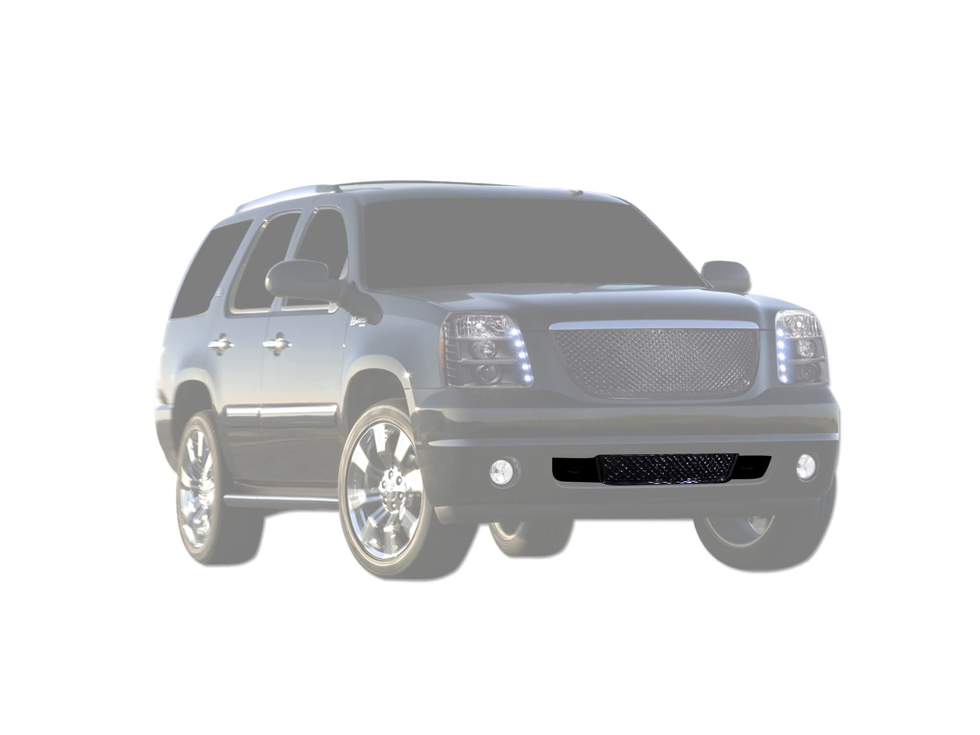 Mesh Grille Armordillo USA Fits 2007-2014 GMC Yukon-Gloss Black 7148789