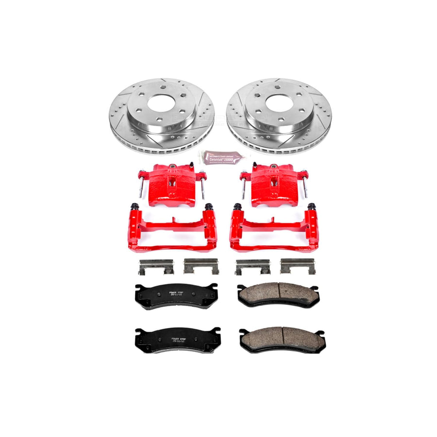 Power Stop Performance Brake Kit KC2009 with Calipers For Cadillac Escalade | Chevy Silverado Suburban Tahoe | GMC Sierra Yukon XL, Yukon Denali