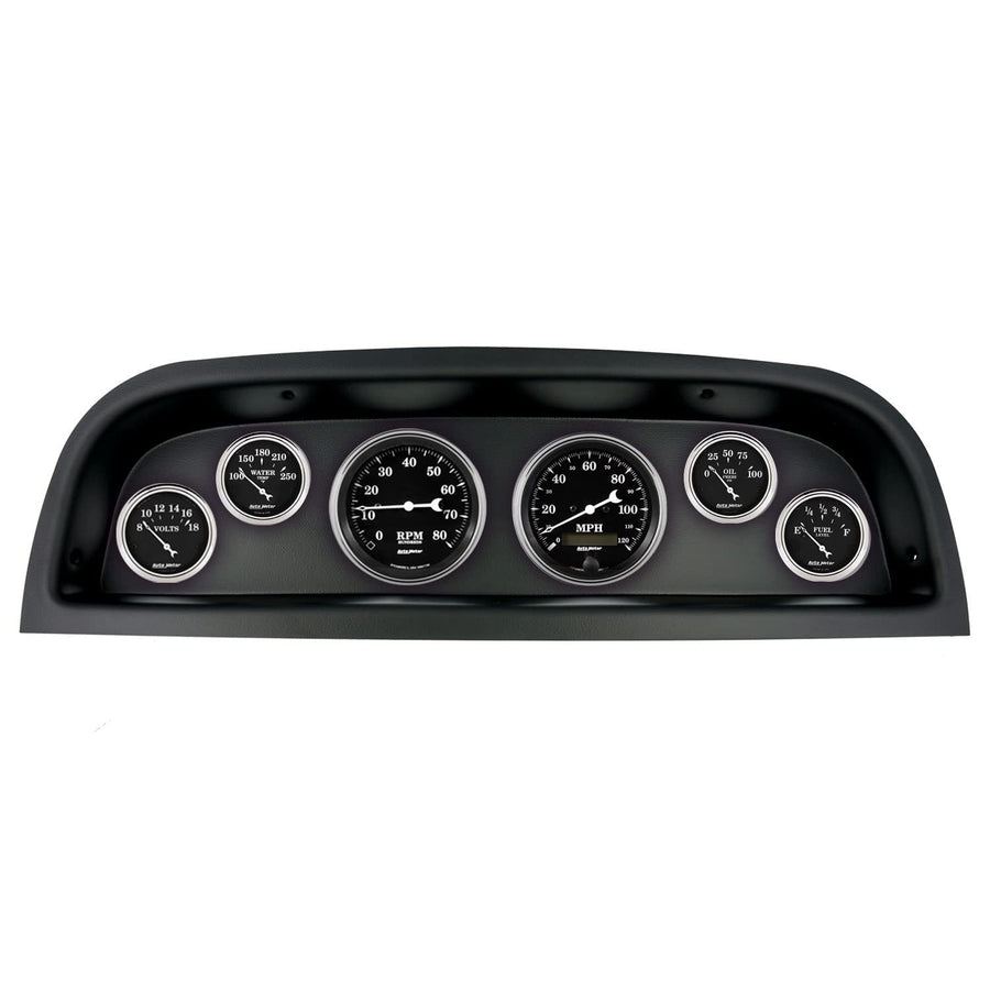 AutoMeter Dash Kit Direct Fit, (3 3/8" X2, 2 1/16" X4), Chevrolet Truck 60-63, Old TYME Black (2103-07)