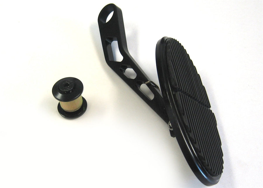 Midnight Series Lokar XDBW-6105 Black Drive-By-Wire Pedal Set with Rubber Insert (Billet Aluminum)