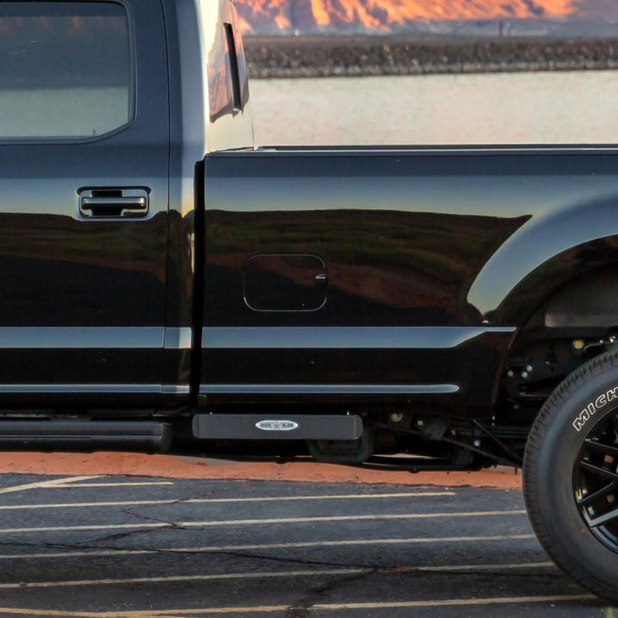R-Step 16 Inch Wide Step for Ford Super Duty 2017-2022 Bed Step Attachment Brackets Passenger Side Front of Rear Tire Rock Slide Engineering