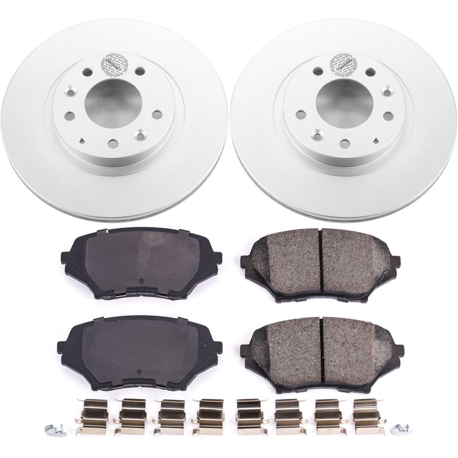 Power Stop Coated Brake Rotor and Ceramic Brake Pads CRK4659- Front For Mazda MX-5 Miata 2006-2015 [Model Specific]