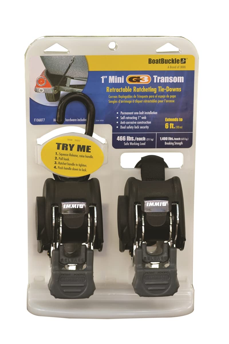 Mini G3 BOATBUCKLE Retractable Transom Tie-Down
