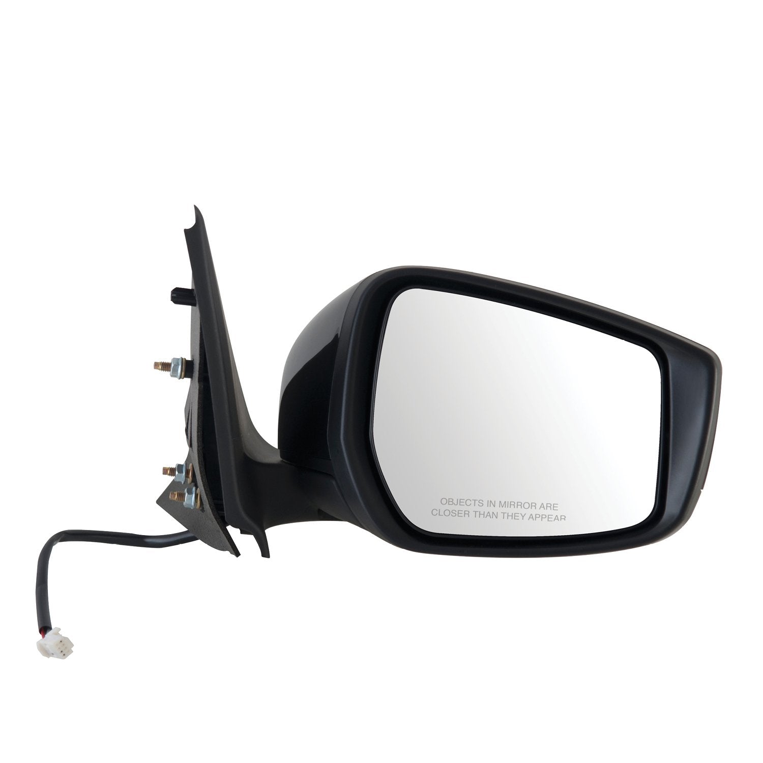 Mirror Passenger Side for Nissan Versa Sedan, Textured Black w/PTM Cover, Foldaway, Power