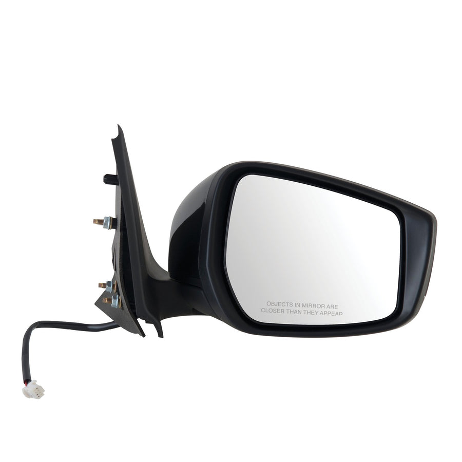 Mirror Passenger Side for Nissan Versa Sedan, Textured Black w/PTM Cover, Foldaway, Power
