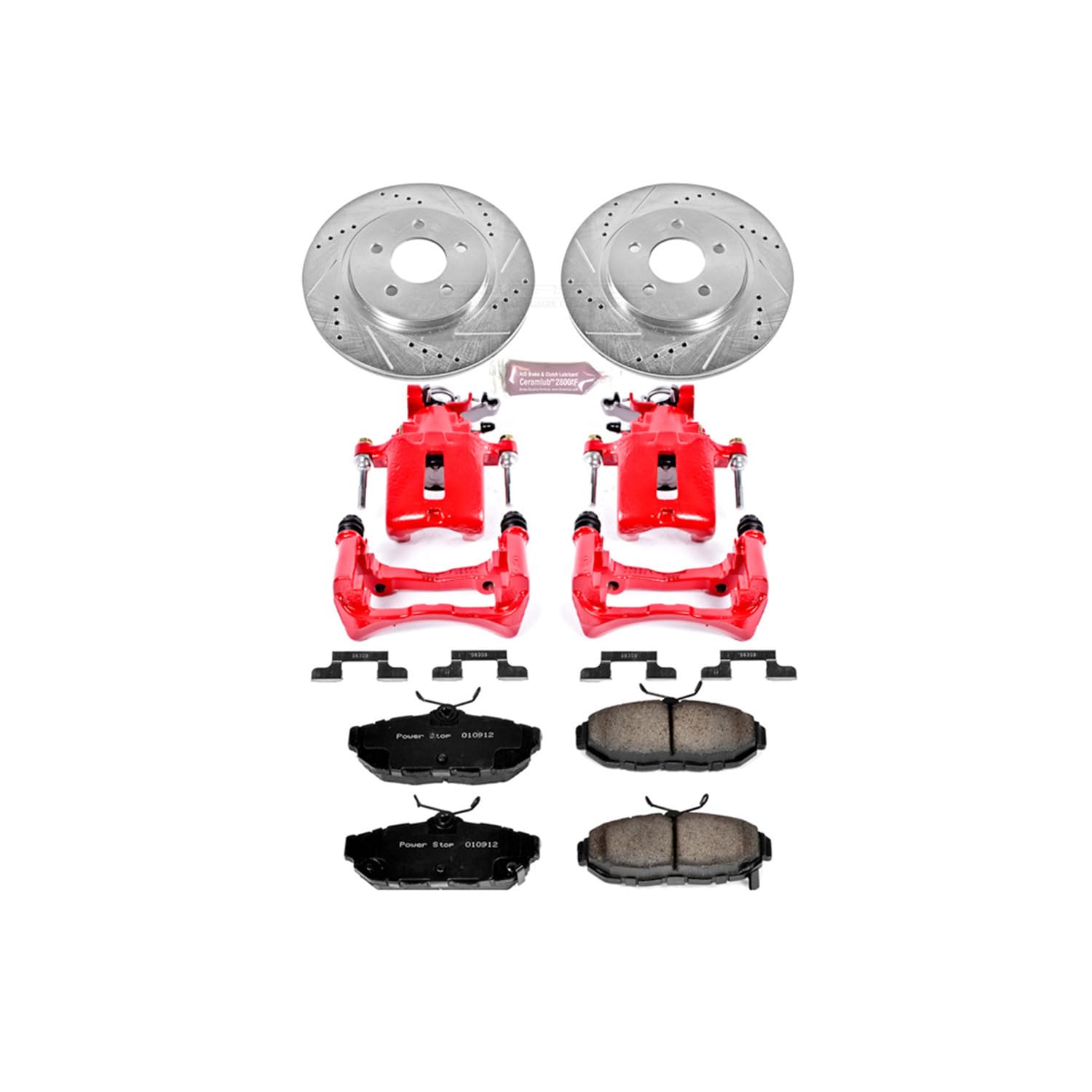 Power Stop 1-Click Performance Brake Kit with Caliper For Ford Mustang KC4749 2011-2014 [Model Specific]
