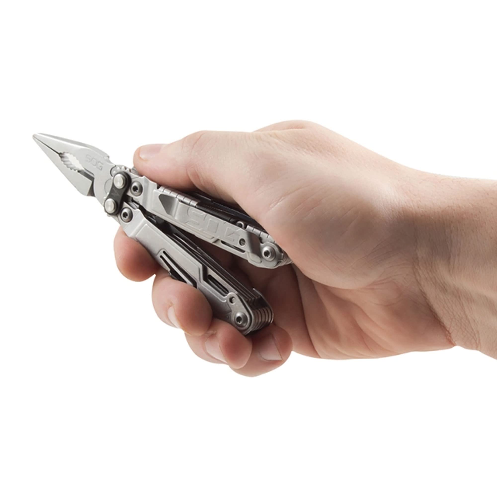 SOG Mini PowerPint Compact Stainless Steel Multi-Tool | 18 Lightweight Specialty Tools & SOG Pliers Pocket Knife, Stone Wash