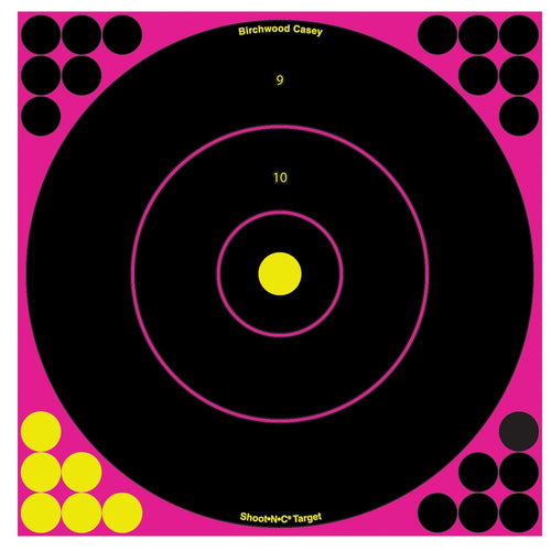 Bullseye Targets Shoot-N-C Colored - 5 Count Pink/Black