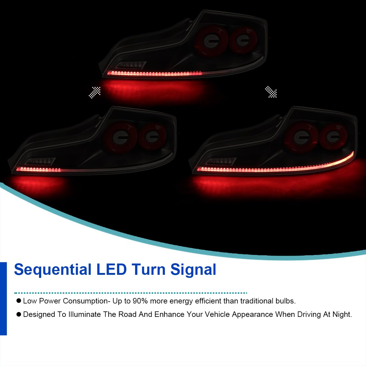 Black Smoke SPEC-D TUNING Full LED Tail Lights w/Red Fiber Optic Halo Ring, Sequential Turn Signal, and Startup Animation Compatible with 2003-2007 Infiniti G35, Left + Right Pair Assembly